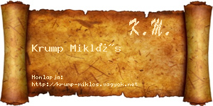 Krump Miklós névjegykártya